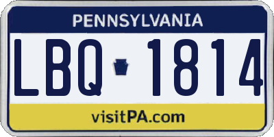 PA license plate LBQ1814