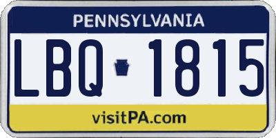 PA license plate LBQ1815