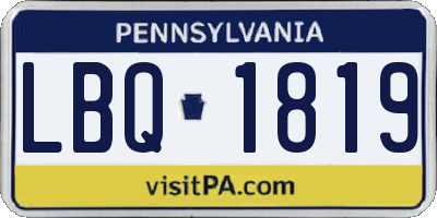 PA license plate LBQ1819