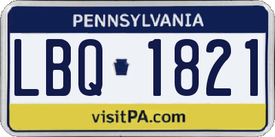 PA license plate LBQ1821