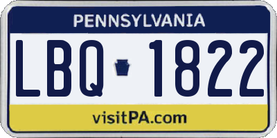 PA license plate LBQ1822