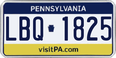 PA license plate LBQ1825