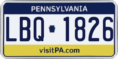 PA license plate LBQ1826