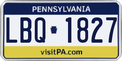 PA license plate LBQ1827