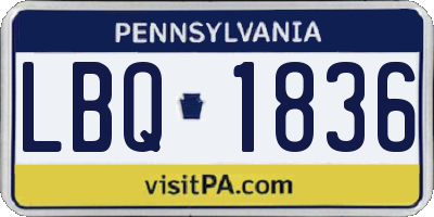 PA license plate LBQ1836