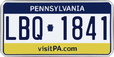 PA license plate LBQ1841
