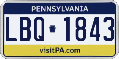 PA license plate LBQ1843