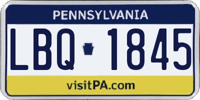 PA license plate LBQ1845