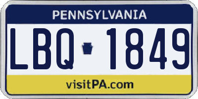 PA license plate LBQ1849