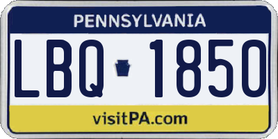 PA license plate LBQ1850