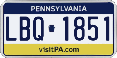 PA license plate LBQ1851