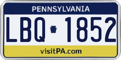 PA license plate LBQ1852