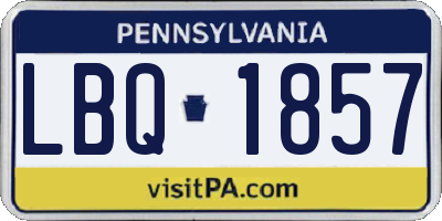 PA license plate LBQ1857