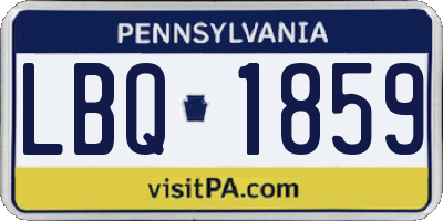 PA license plate LBQ1859
