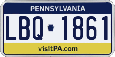 PA license plate LBQ1861