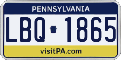 PA license plate LBQ1865