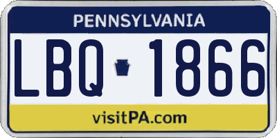 PA license plate LBQ1866