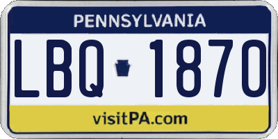 PA license plate LBQ1870