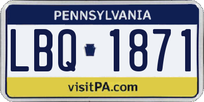 PA license plate LBQ1871