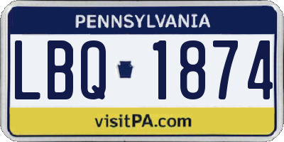 PA license plate LBQ1874