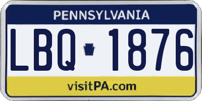 PA license plate LBQ1876