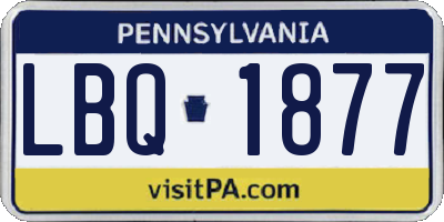 PA license plate LBQ1877