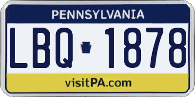 PA license plate LBQ1878