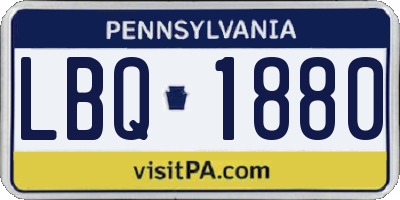 PA license plate LBQ1880