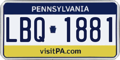 PA license plate LBQ1881