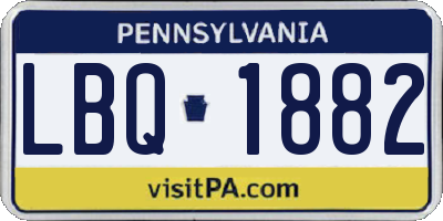 PA license plate LBQ1882