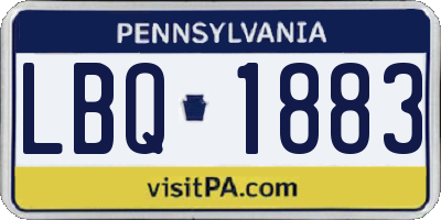 PA license plate LBQ1883