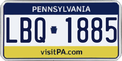 PA license plate LBQ1885