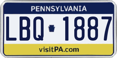 PA license plate LBQ1887