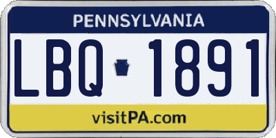PA license plate LBQ1891