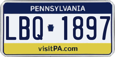 PA license plate LBQ1897