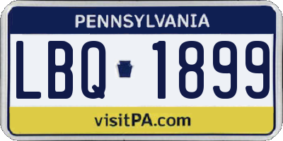 PA license plate LBQ1899