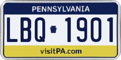 PA license plate LBQ1901
