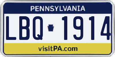 PA license plate LBQ1914