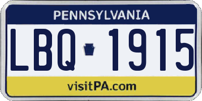 PA license plate LBQ1915