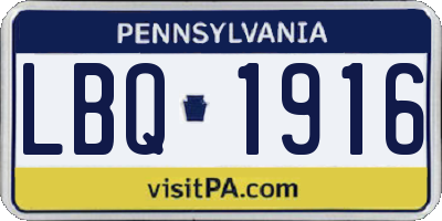 PA license plate LBQ1916