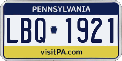 PA license plate LBQ1921