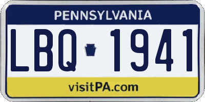 PA license plate LBQ1941