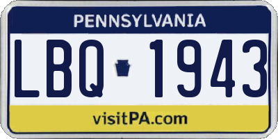 PA license plate LBQ1943