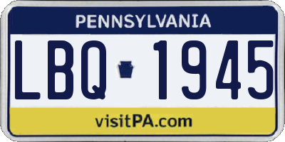 PA license plate LBQ1945