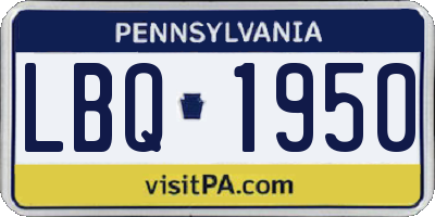 PA license plate LBQ1950