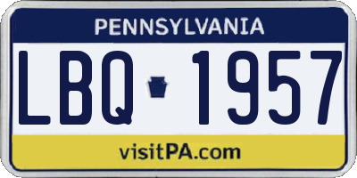 PA license plate LBQ1957