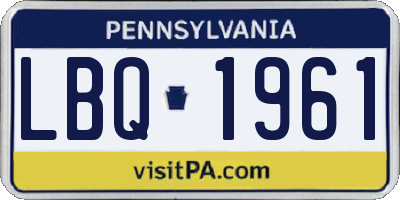 PA license plate LBQ1961