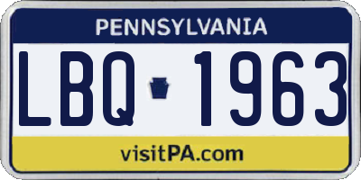 PA license plate LBQ1963