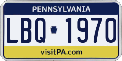 PA license plate LBQ1970