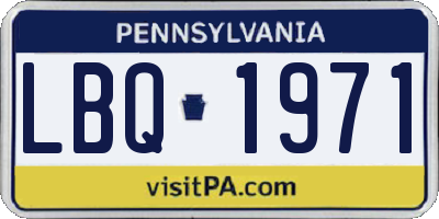 PA license plate LBQ1971